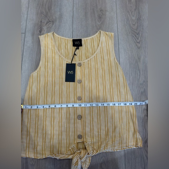 W5 Yellow Striped Women's Top - Picture 5 of 7